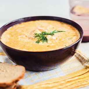 Рецепт Сливочного супа с семгой