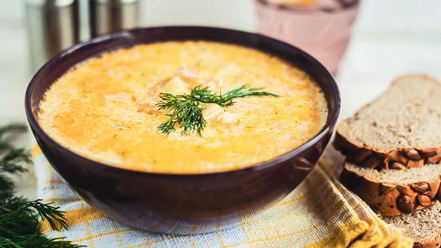 Рецепт сливочного супа с семгой