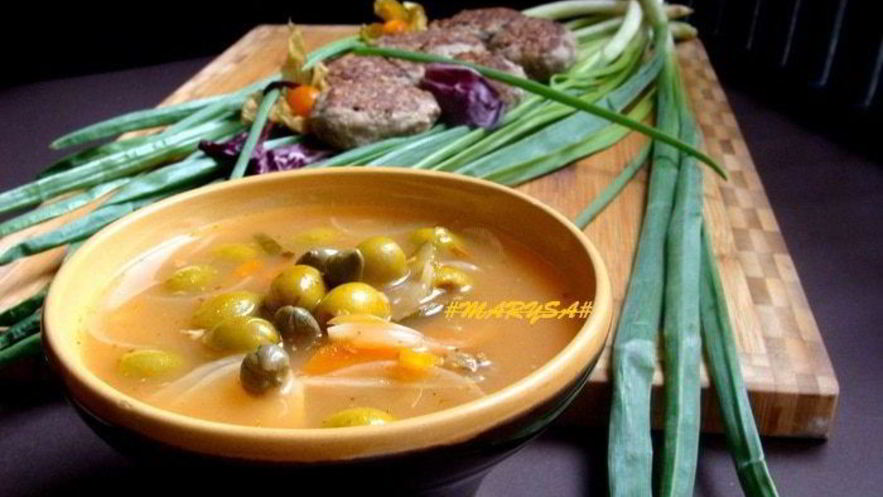 Рецепт легкой рыбной солянки