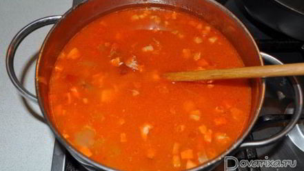 Рецепт мясной солянки с фасолью