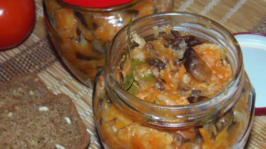 Рецепт солянки из капусты с грибами на зиму