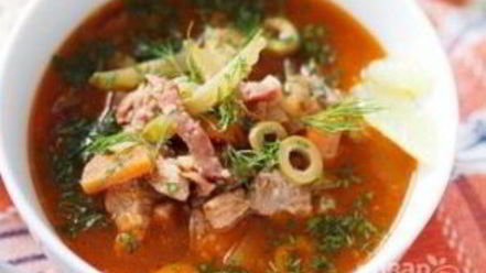 Рецепт солянки на бульоне из говядины