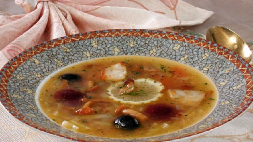 Рецепт солянки рыбной с грибами
