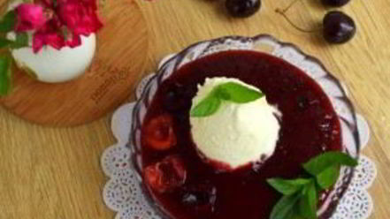 Рецепт супа из черешни с мороженым
