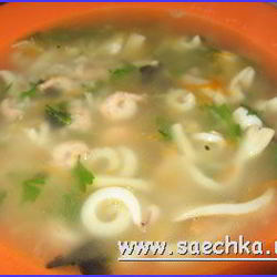 Рецепт Супа из креветок и кальмаров