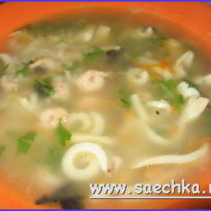 Рецепт Супа из креветок и кальмаров