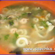 Рецепт Супа из креветок и кальмаров