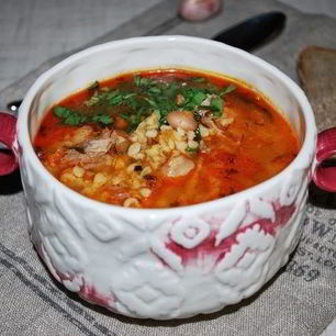 Рецепт Густого супа харчо с айвой