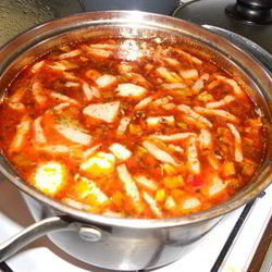 Рецепт Харчо из копченой свинины с морковкой