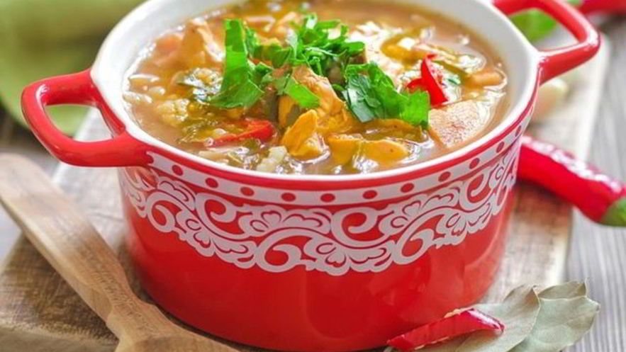 Рецепт пряного супа харчо с курицей