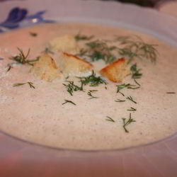 Рецепт Ароматного грибного супа-пюре из шампиньонов с тимьяном