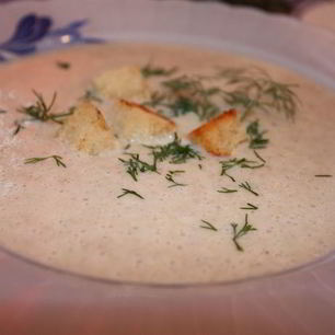 Рецепт Ароматного грибного супа-пюре из шампиньонов с тимьяном