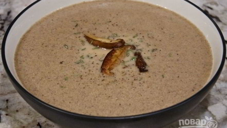 Рецепт грибного супа-пюре на сливках