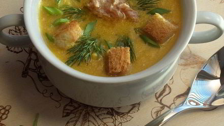 Рецепт кукурузного супа-пюре с тунцом