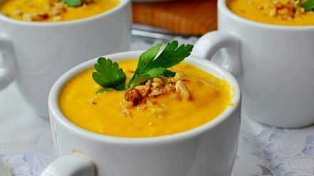 Рецепт морковна-сливочного суп-пюре с карри и ананасами