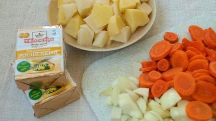 Рецепт овощного супа-пюре с плавленым сыром