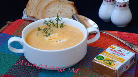 Рецепт овощного супа-пюре с плавленым сыром