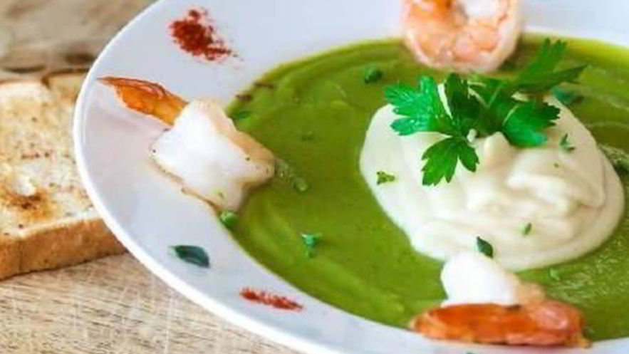 Рецепт рыбного супа-пюре с брокколли и креветками