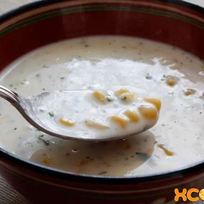 Сырный суп-пюре с консервированной кукурузой