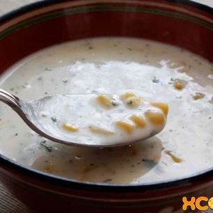Рецепт Сырного супа-пюре с консервированной кукурузой