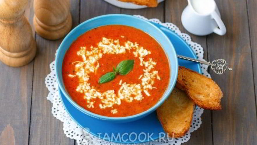 Рецепт томатного супа-пюре с базиликом