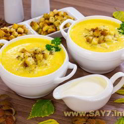 Рецепт Тыквенного супа-пюре с ароматными сухариками