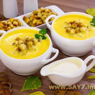 Рецепт Тыквенного супа-пюре с ароматными сухариками