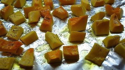 Рецепт тыквенного супа-пюре с нутом и креветками