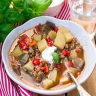 Рецепт Супа с баклажанами, чечевицей и помидорами