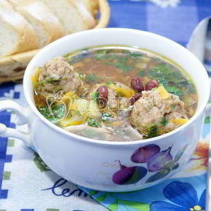 Рецепт Супа с фрикадельками и фасолью в мультиварке