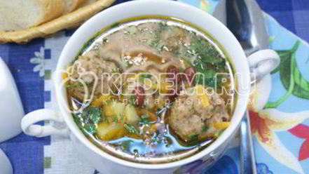 Рецепт супа с фрикадельками и фасолью в мультиварке