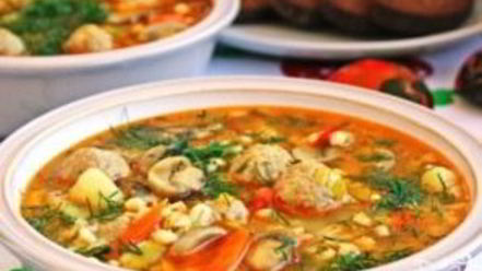 Рецепт супа с фрикадельками и перловкой