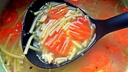 Рецепт супа с овощами и спагетти