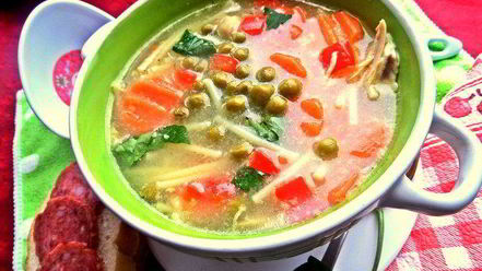 Рецепт супа с овощами и спагетти