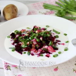 Рецепт Классического холодного свекольника на кефире