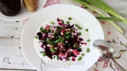 Рецепт классического холодного свекольника на кефире