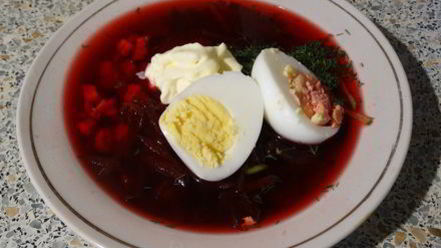 Рецепт свекольника-холодняка с яйцом