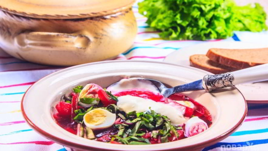 Рецепт свекольника с ботвой холодный