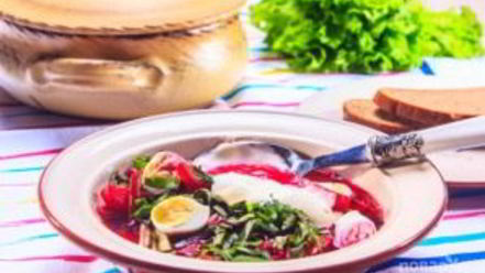 Рецепт свекольника с ботвой холодный