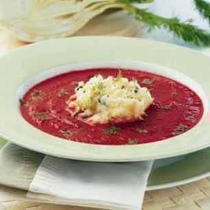 Рецепт Свекольника с фенхелем и овощным пюре