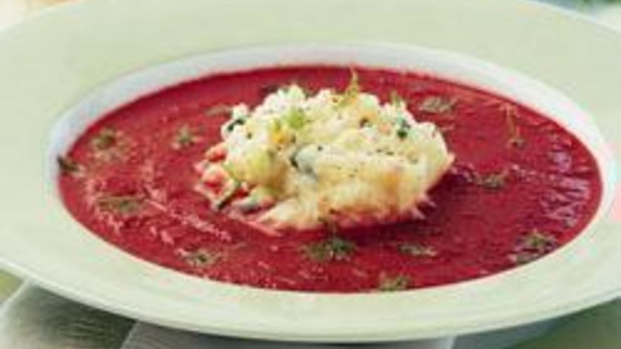 Рецепт свекольника с фенхелем и овощным пюре