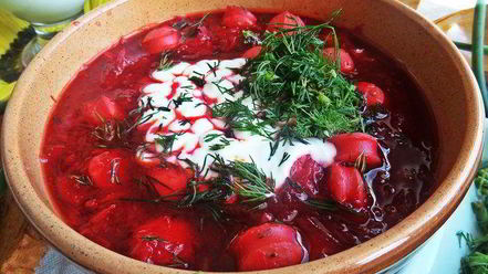 Рецепт свекольника с сосисками