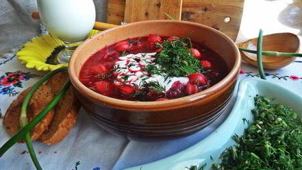 Рецепт свекольника с сосисками