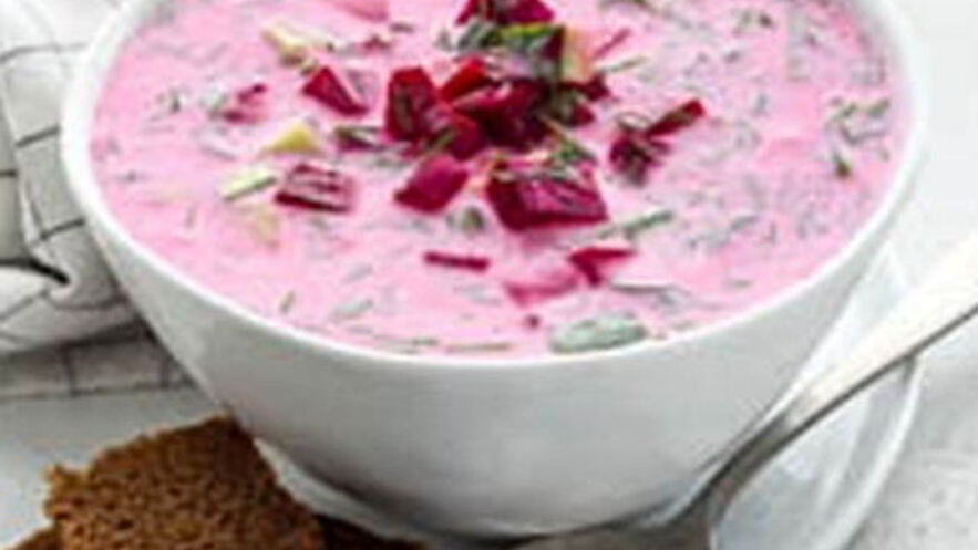 Рецепт свекольника со щавелем и кедровыми орешками на минеральной воде