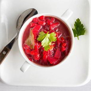 Рецепт Теплого свекольника с мясом и болгарским перцем