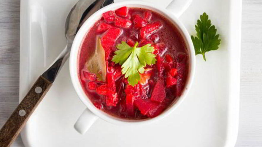 Рецепт теплого свекольника с мясом и болгарским перцем