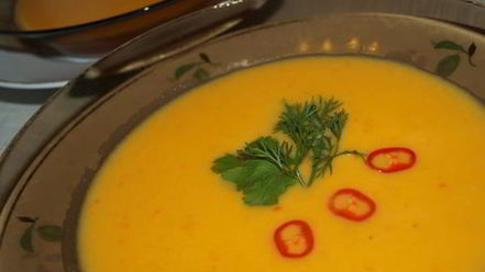 Рецепт острого сырного супа с йогуртом