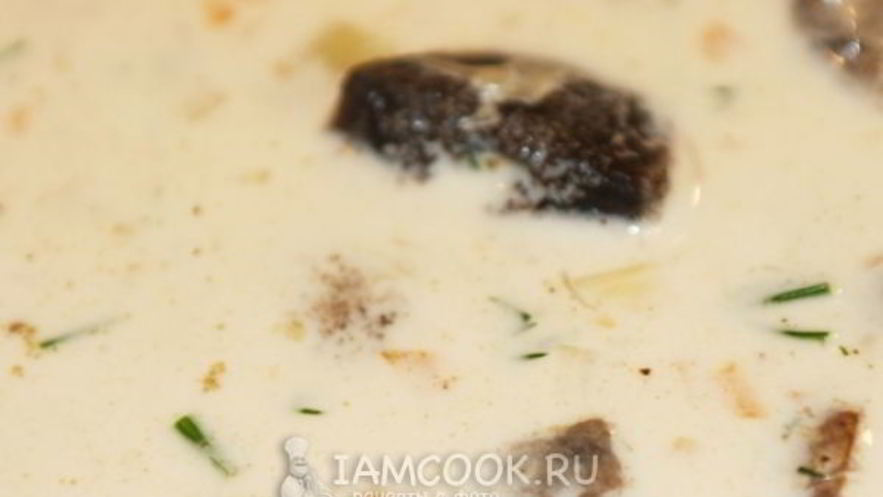 Рецепт сливочно-сырного суп с грибами