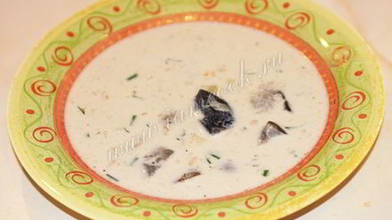 Рецепт сливочно-сырного суп с грибами