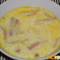 Сырный суп из плавленого сыра с колбасой